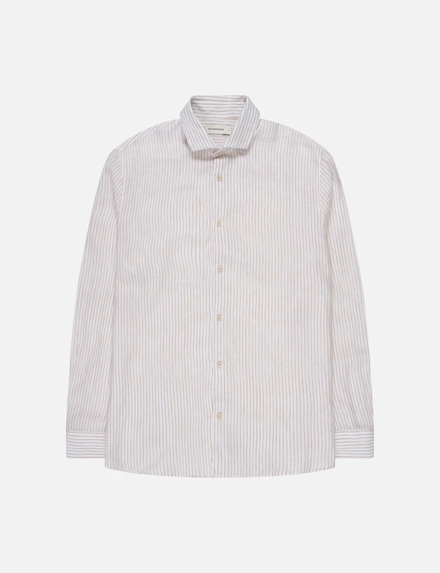 Striped Button-up Linen Shirt