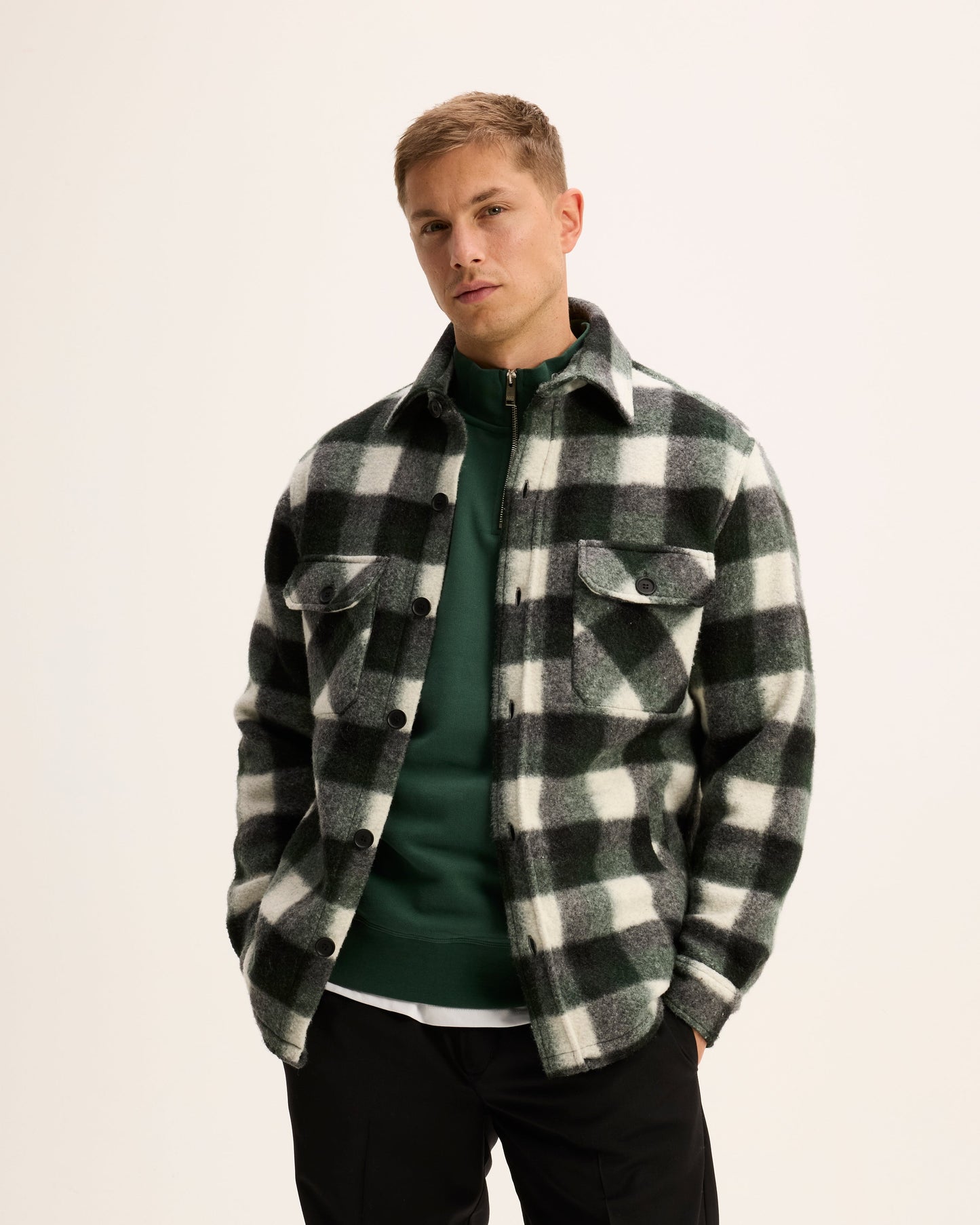 Sergio Wool Blend Check Jacket