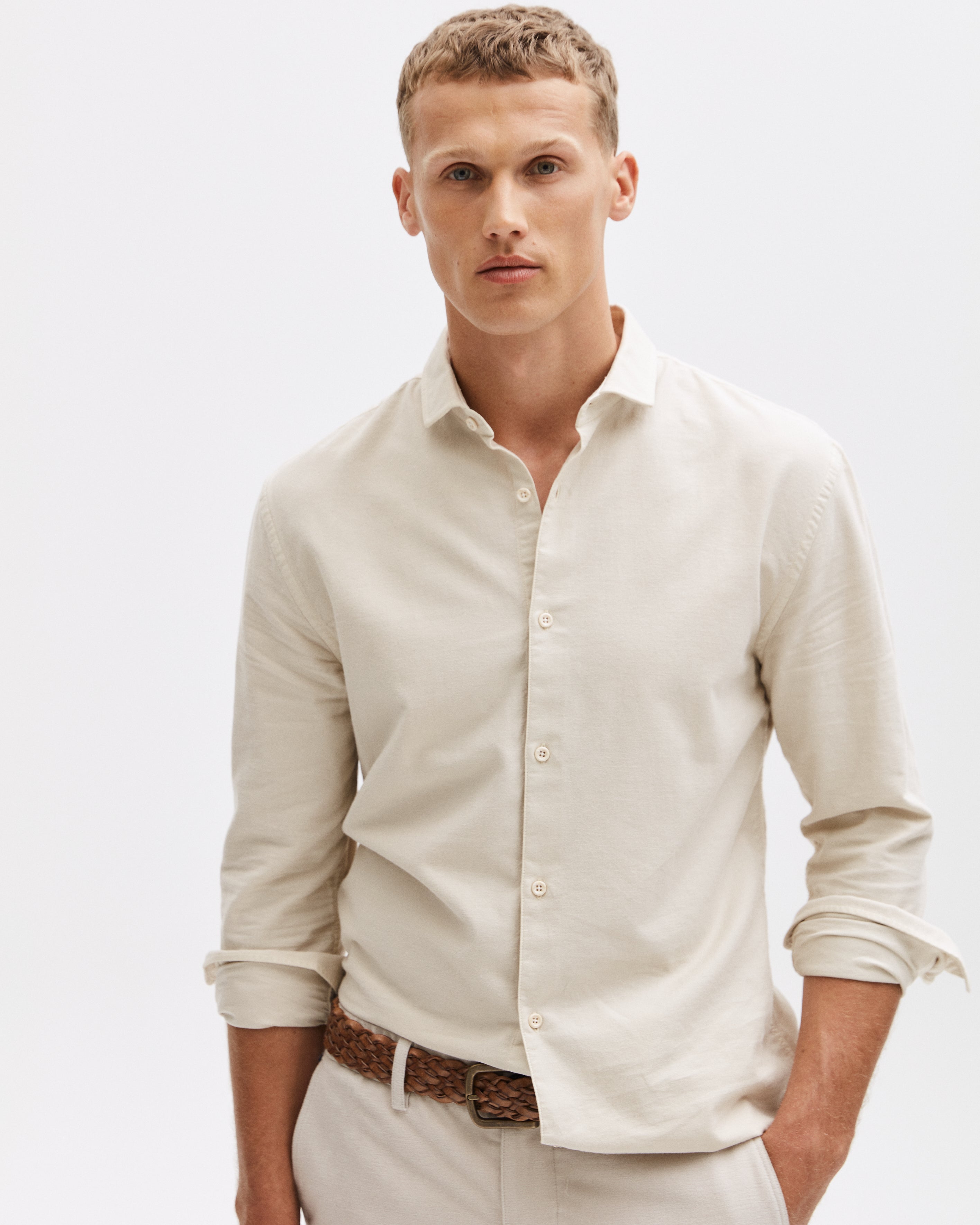 Flanel garment dye shirt