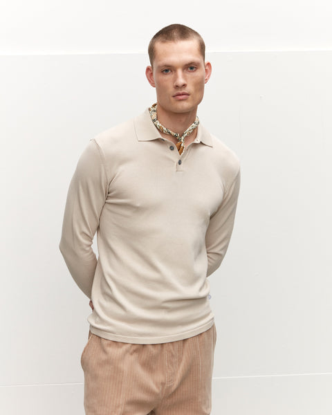 Italian Knitted Long-Sleeve Polo