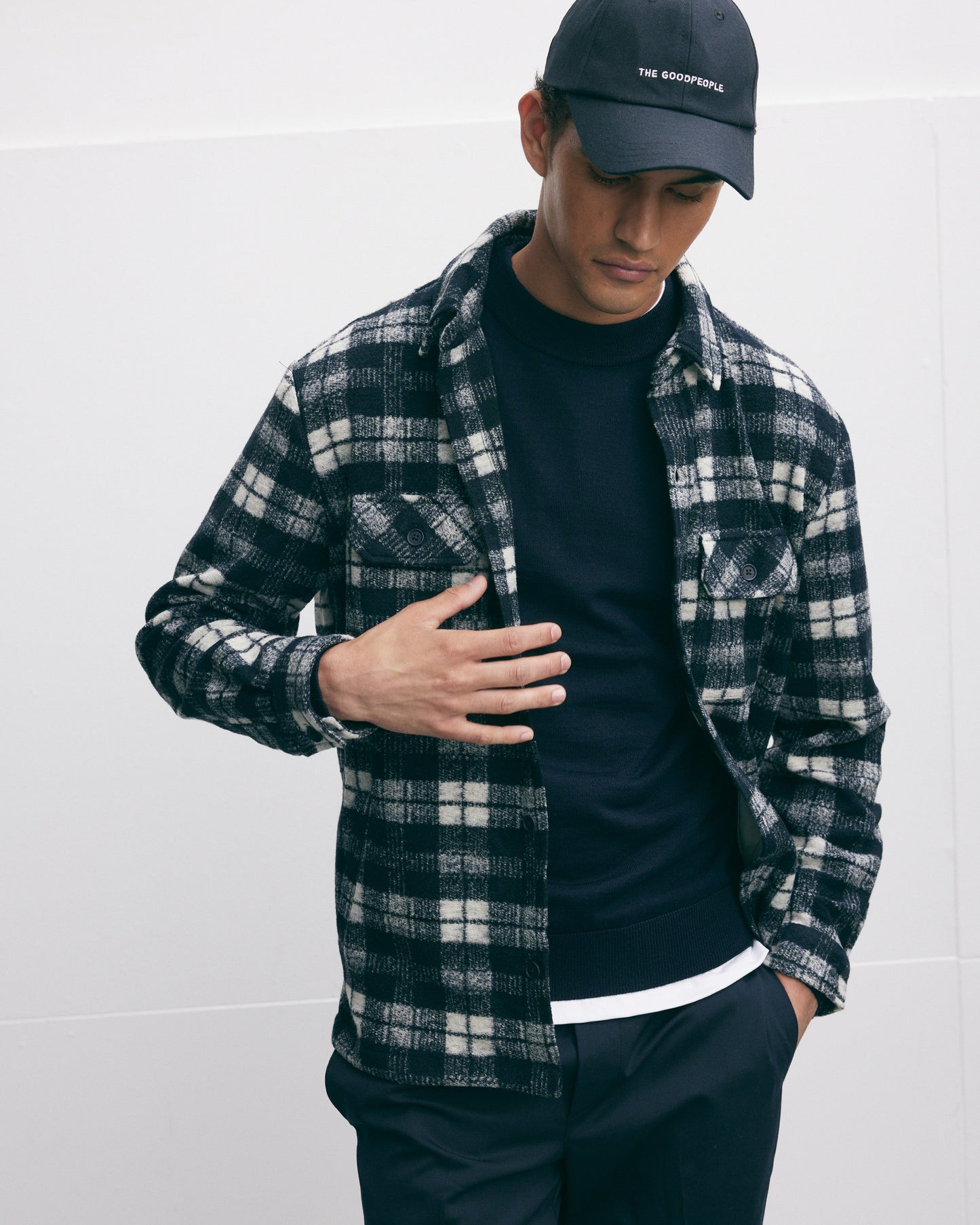 Wool Blend Check Jacket