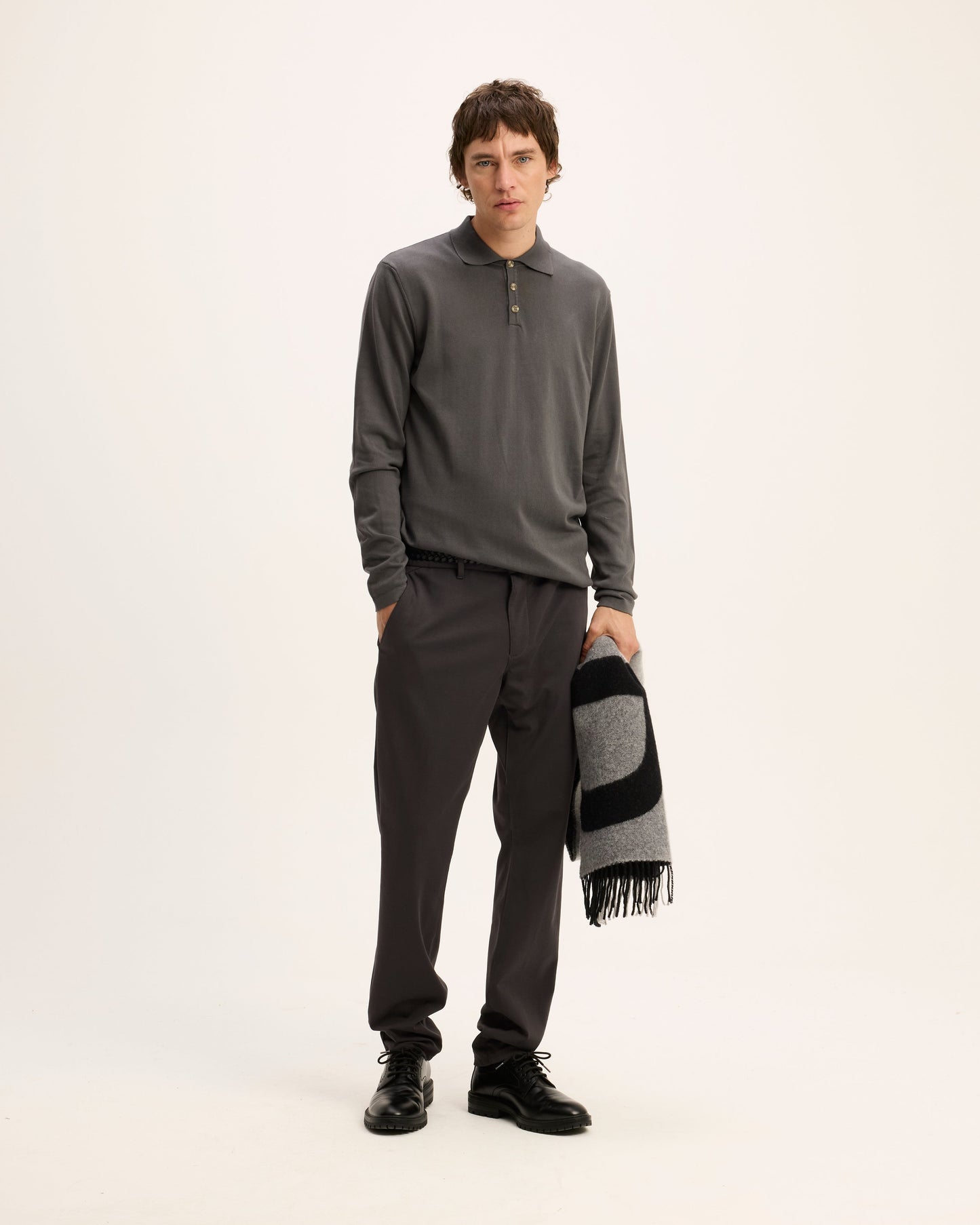 Kai Italian Knitted Long-Sleeve Polo